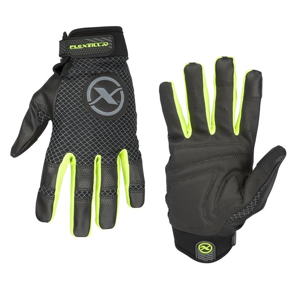 Legacy Flexzilla? High Dexterity FlexFit Gloves, Polyurethane Palm, Black/ZillaGreen?, XL GH360XL